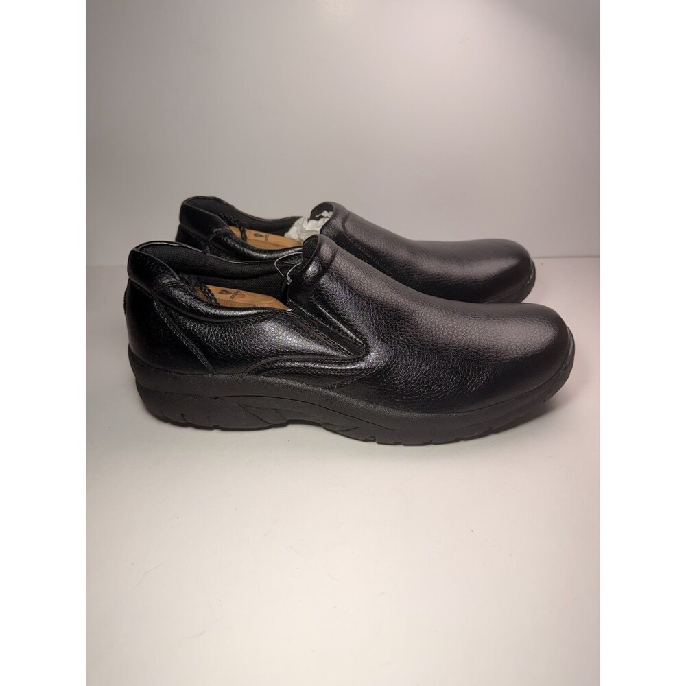 NIB Deer Stags Jaguar 10K Men's Black Leather Slip-on Shoes Size 10 US #18251